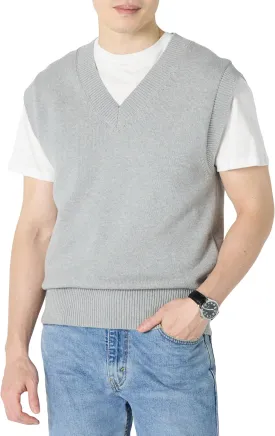 Amazon Essentials Men's Relaxed-Fit V-Neck Sweater Vest