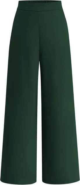 BTFBM Womens Wide Leg Pants Dressy Casual Elastic High Waisted Palazzo Business Lounge Trousers with Pockets