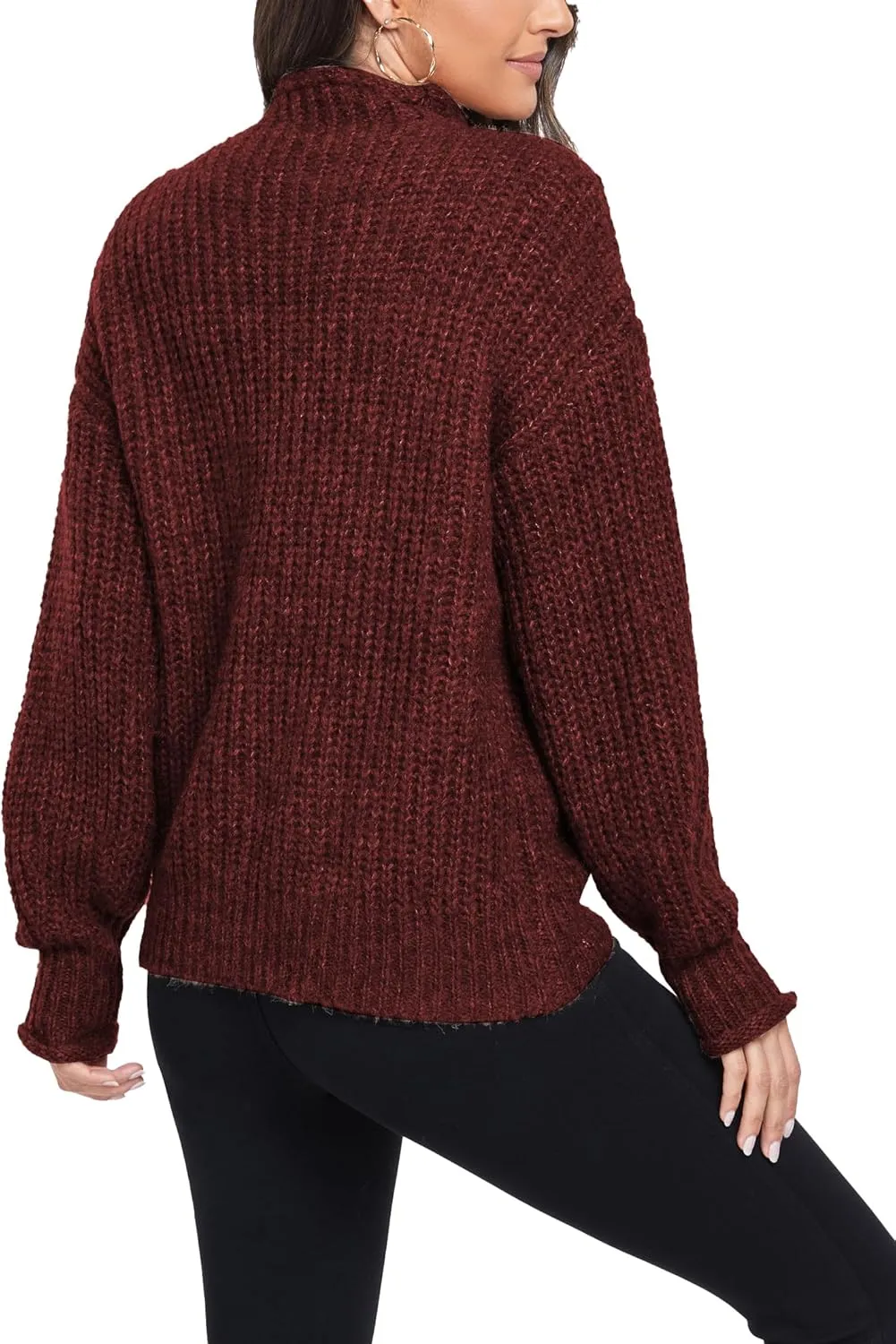 Famulily Women's Pullover Sweaters Long Sleeve Turtleneck Sweater Casual Oversized Knitted Tops 2023 Fall Winter Clothes