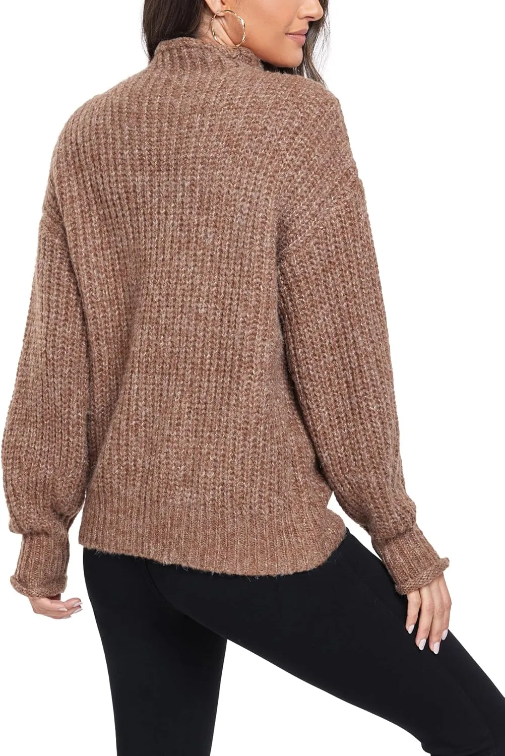 Famulily Women's Pullover Sweaters Long Sleeve Turtleneck Sweater Casual Oversized Knitted Tops 2023 Fall Winter Clothes