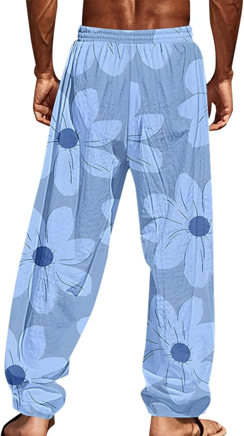 Hawaii Graphic Drawstring Pants for Men Lightweight Beach Sweatpants Comfy Tropical Lounge Relaxed Fit Vacation