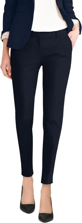 Hybrid & Company Womens Super Comfy Flat Front Stretch Trousers Chino Pants
