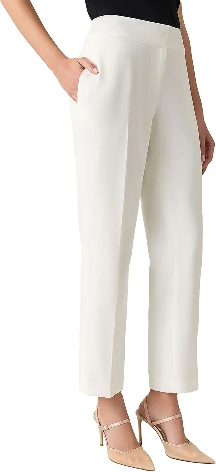 Kasper Women's Petite Stretch Straight-Leg Slim Pant