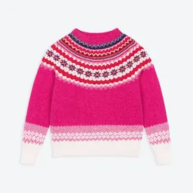 Lowie Pink Caerphilly Fair Isle Jumper