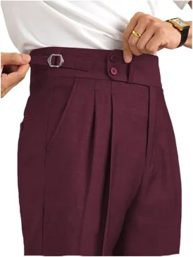Mens Dress Pants Classic Gurkha Pants Slim Fit Casual Pleated Business Lightweight Trousers
