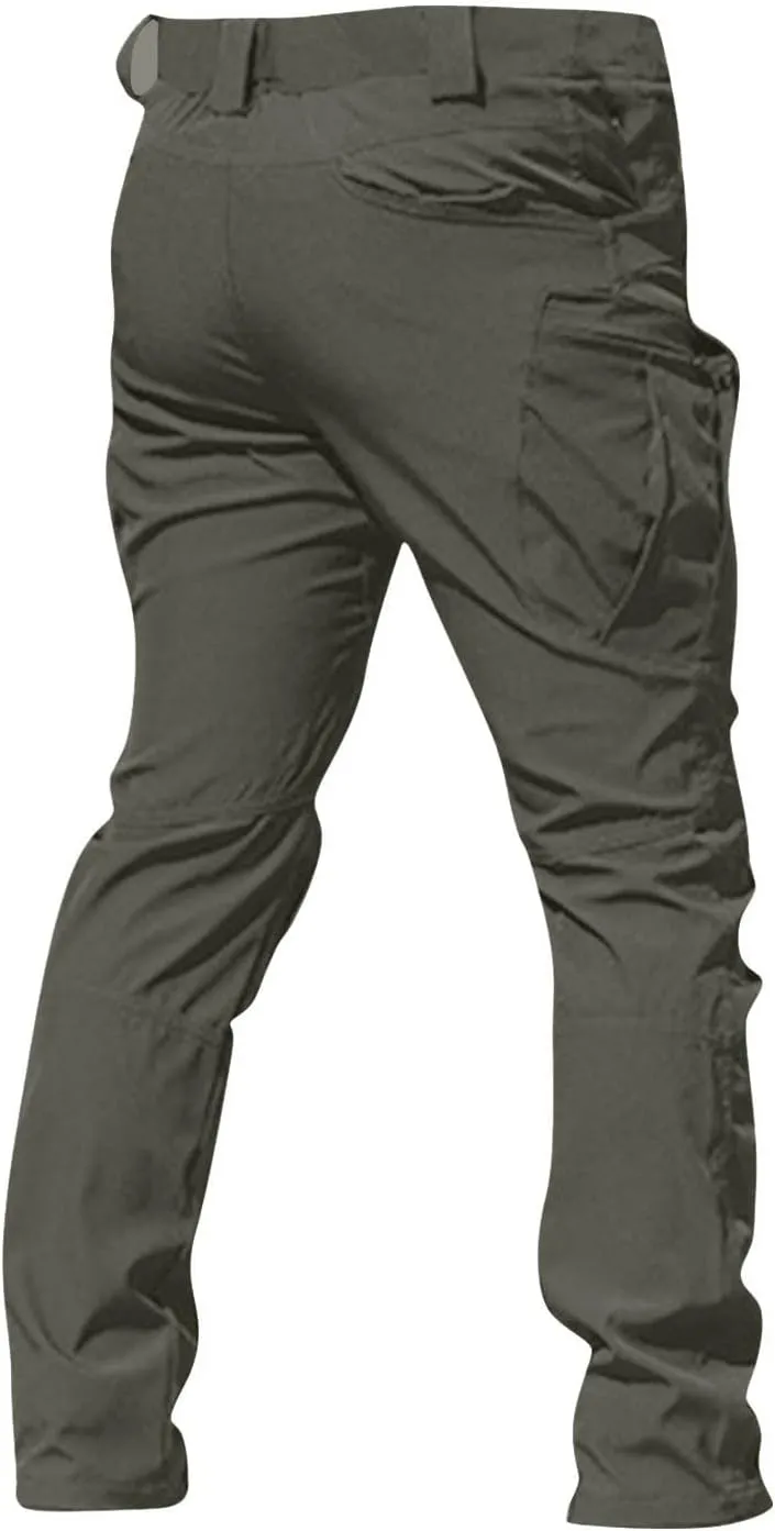 Mens Khaki Pants Slim Fit Ripstop Stretch Fashion Pants Big and Tall Tapered Fit Trousers Outdoor Pants with Pockets