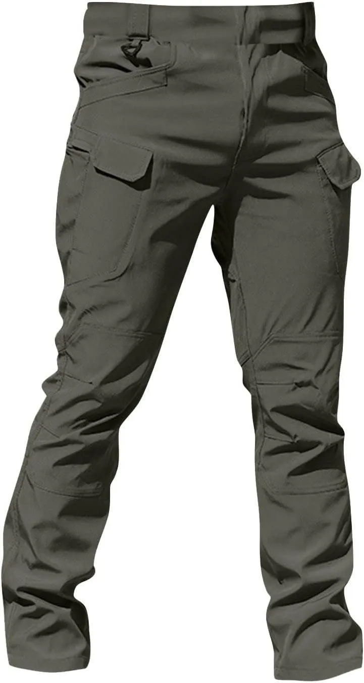 Mens Khaki Pants Slim Fit Ripstop Stretch Fashion Pants Big and Tall Tapered Fit Trousers Outdoor Pants with Pockets