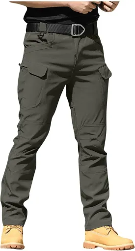 Mens Khaki Pants Slim Fit Ripstop Stretch Fashion Pants Big and Tall Tapered Fit Trousers Outdoor Pants with Pockets