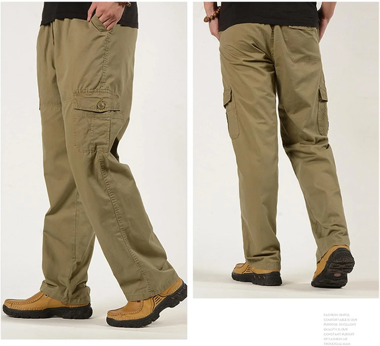 Men's Slim Cargo Pants - 2025 Mutil Pockets Joggers Tapered Hiking Work Trousers, M-6XL