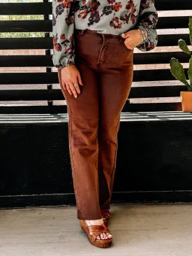 Mocha Bliss High Rise Straight Denim Jean