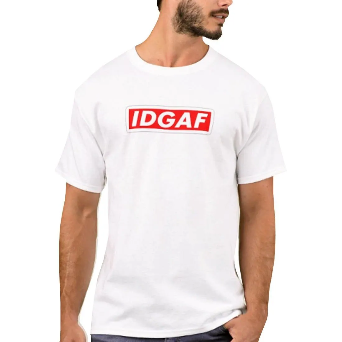 Nutcase Designer Round Neck Men's T-Shirt Wrinkle-Free Poly Cotton Tees - IDGAF