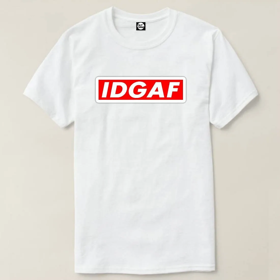 Nutcase Designer Round Neck Men's T-Shirt Wrinkle-Free Poly Cotton Tees - IDGAF