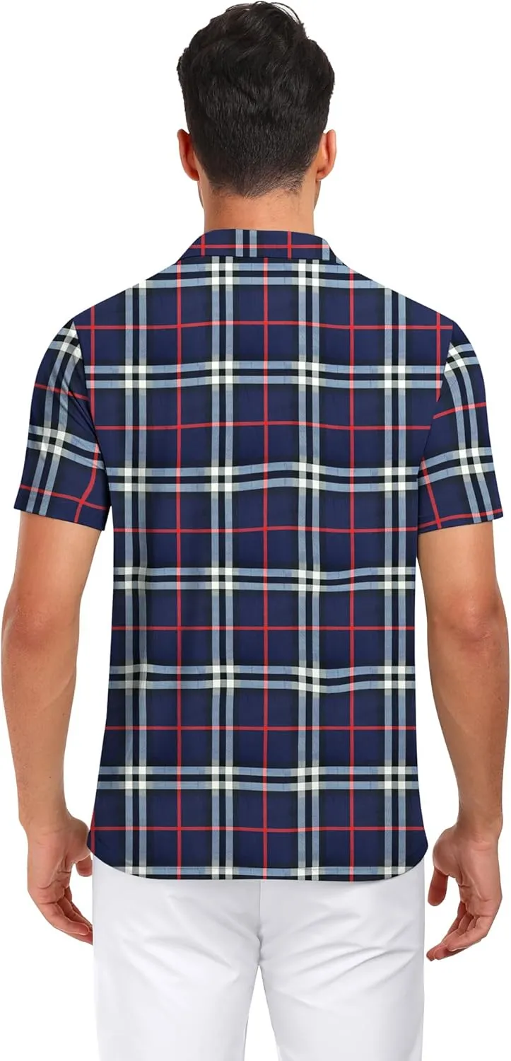 PEGENO Mens Polo Shirts Short Sleeve Golf Shirts Moisture Wicking Athletic Casual Polo Shirts