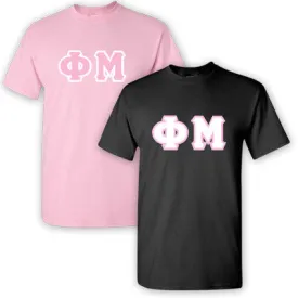 Phi Mu Lettered T-Shirt, 2-Pack Bundle Deal - G500 (2) - TWILL