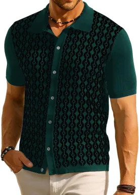PJ PAUL JONES Men's Contrast 70s Vintage Polo Shirts Short Sleeve Knitwear