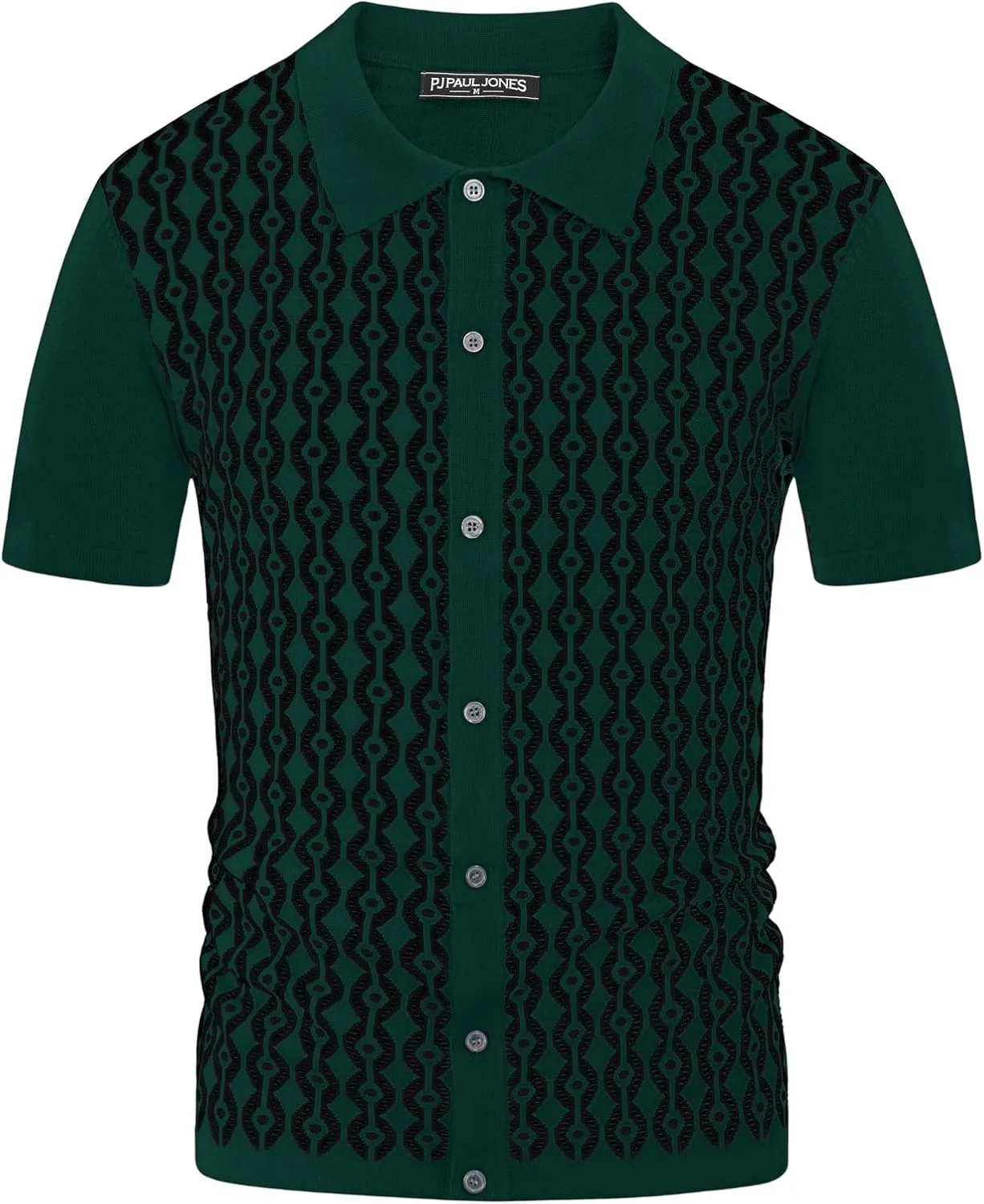 PJ PAUL JONES Men's Contrast 70s Vintage Polo Shirts Short Sleeve Knitwear