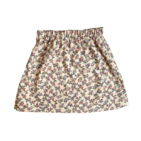 Shorties Floral Skirt - Beige With Pink Flowers