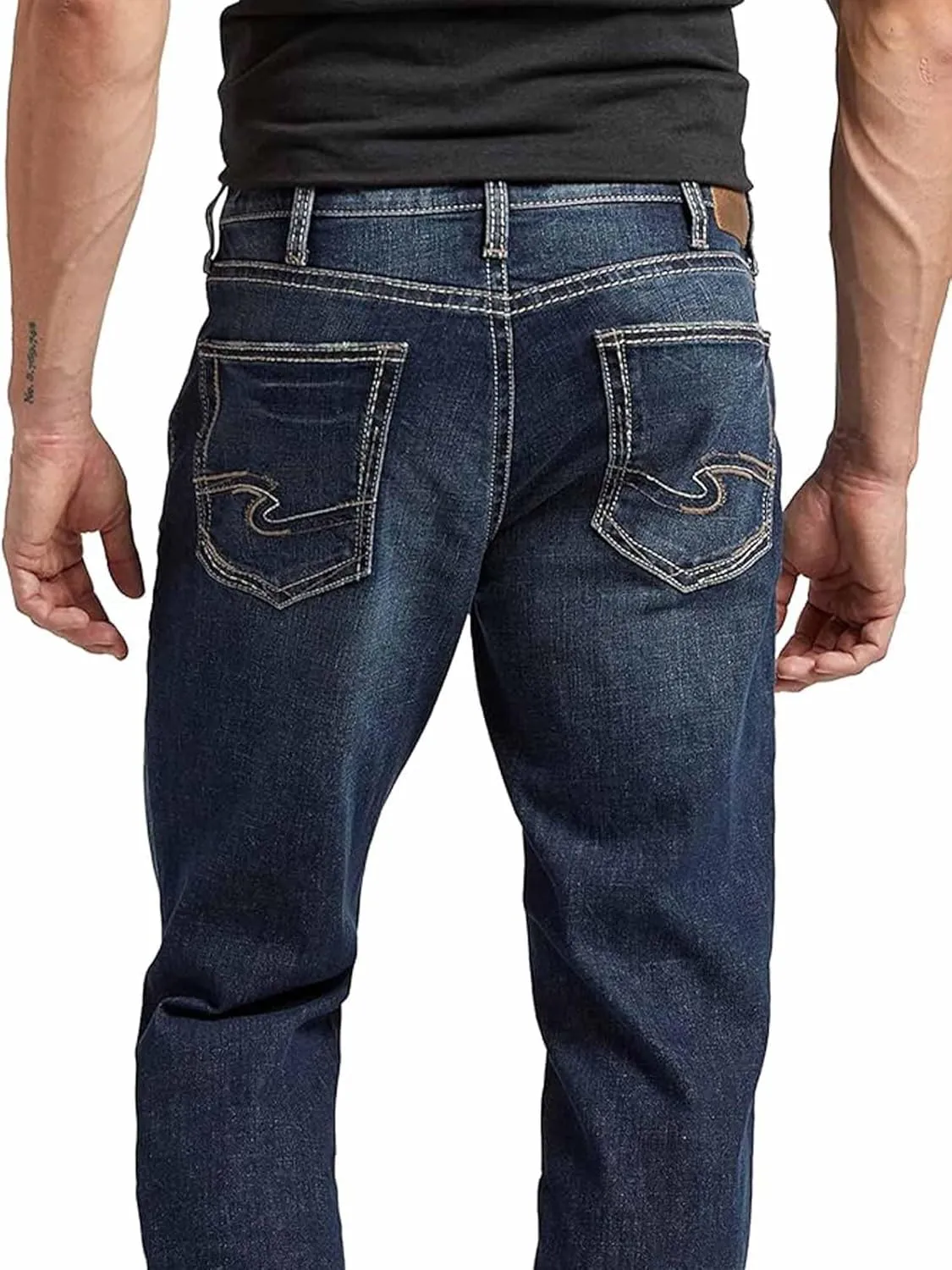 Silver Jeans Co. Men's Zac Relaxed Fit Straight Leg Denim Jeans