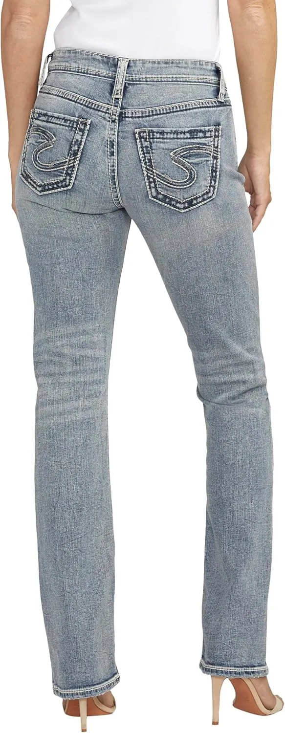 Silver Jeans Co. Women's Suki Mid Rise Curvy Fit Slim Bootcut Jeans - Legacy