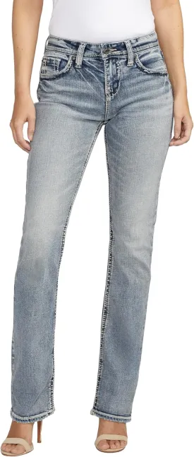 Silver Jeans Co. Women's Suki Mid Rise Curvy Fit Slim Bootcut Jeans - Legacy