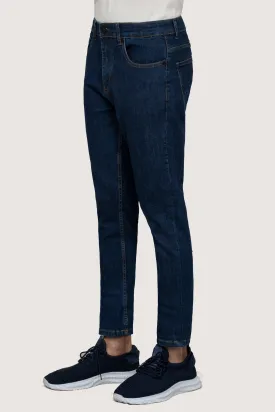 SLIM LEG DENIM JEANS DARK BLUE