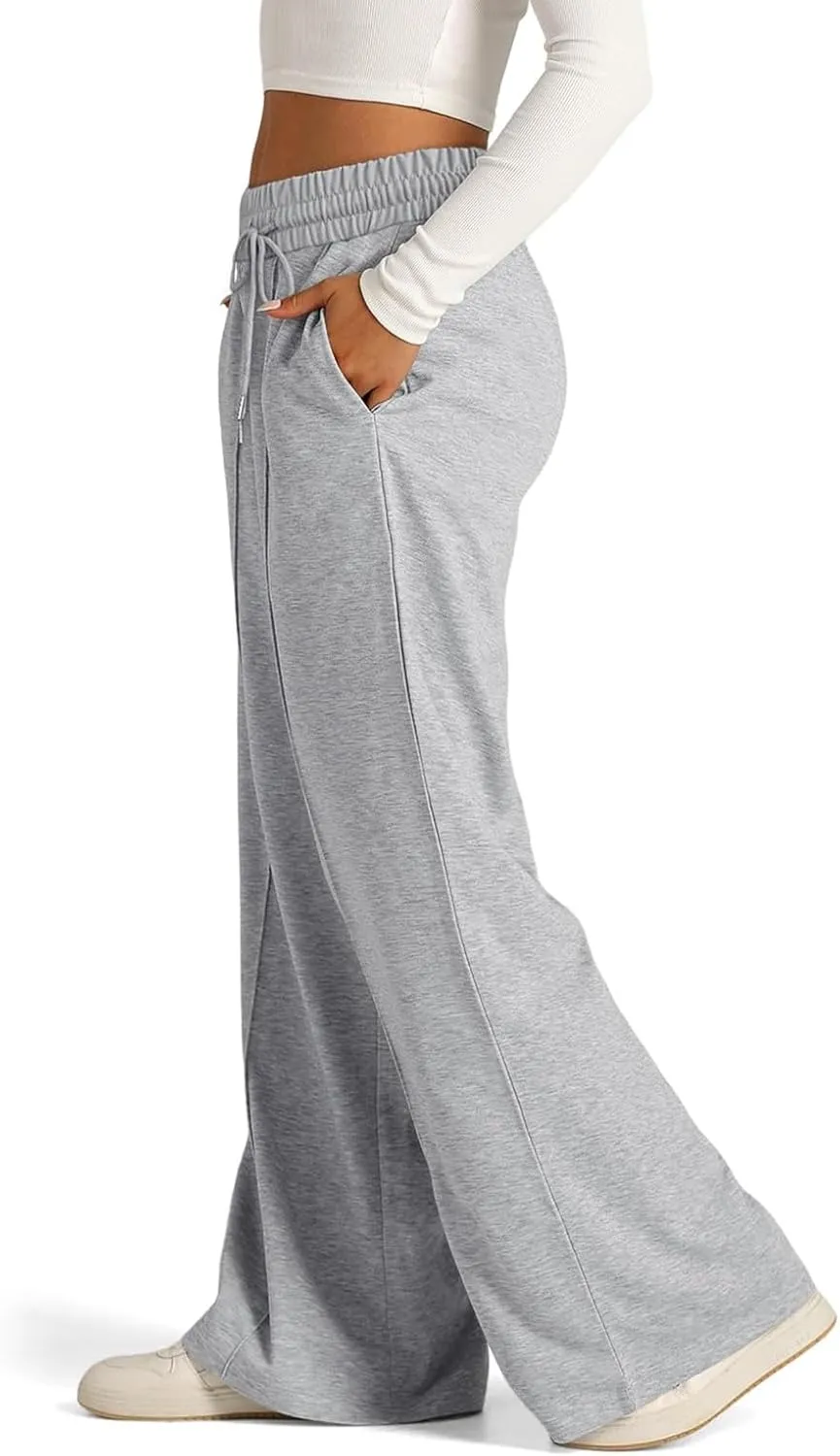 Wide Leg Sweatpants for Women Causal Drawstring High Waist Baggy Straight Trousers High Waist Yoga Palazzo Pants