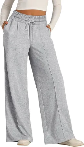 Wide Leg Sweatpants for Women Causal Drawstring High Waist Baggy Straight Trousers High Waist Yoga Palazzo Pants