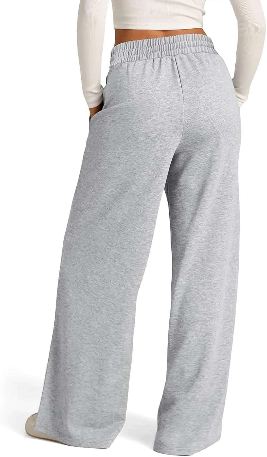 Wide Leg Sweatpants for Women Causal Drawstring High Waist Baggy Straight Trousers High Waist Yoga Palazzo Pants