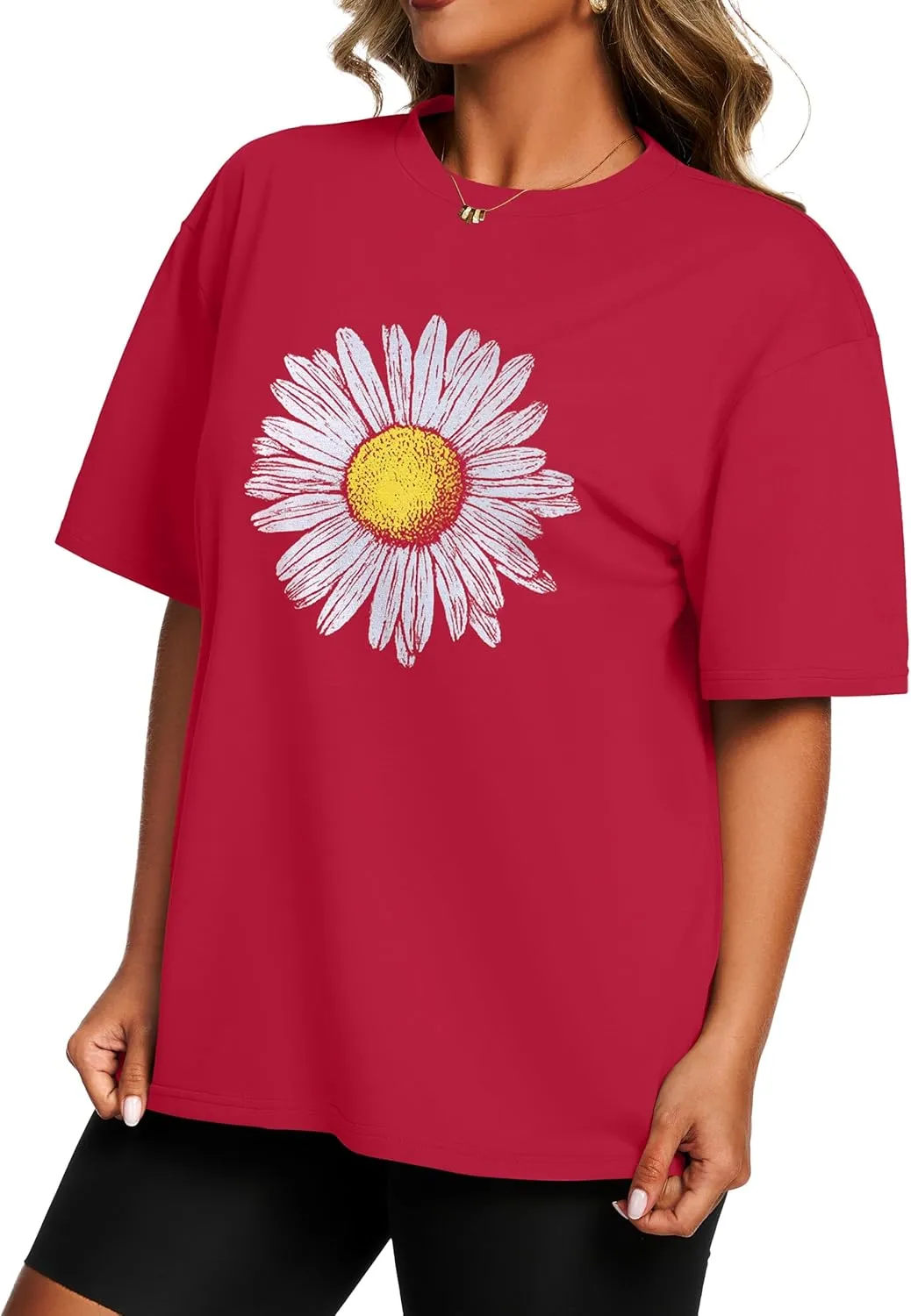 Womens Oversized T Shirts Loose Fit Graphic Tees Summer Casual Short Sleeve Tops