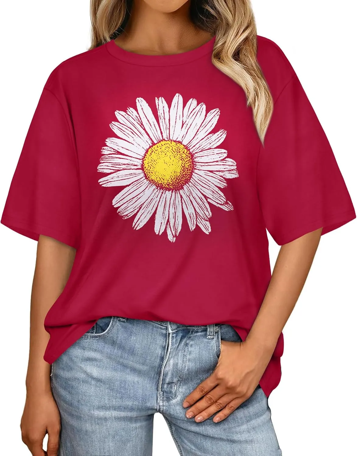 Womens Oversized T Shirts Loose Fit Graphic Tees Summer Casual Short Sleeve Tops
