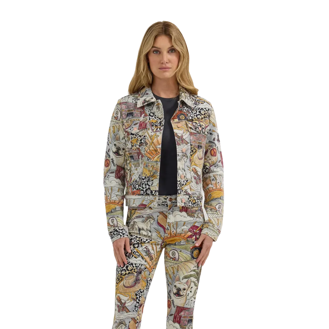 Wrangler Women's Lainey Life Of Multiprint Trucker Jacket