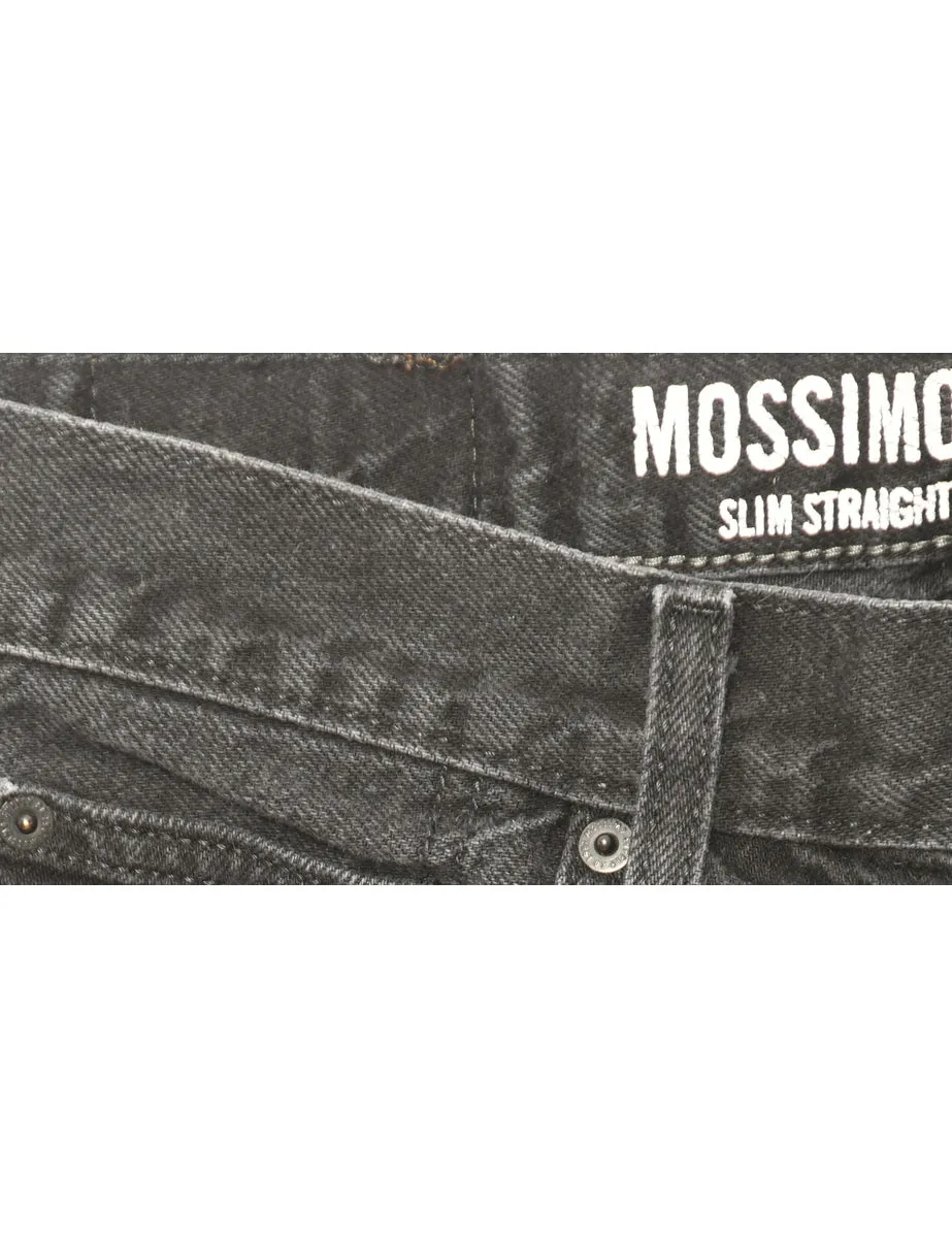 Zip Front Straight Fit Jeans - W32 L32