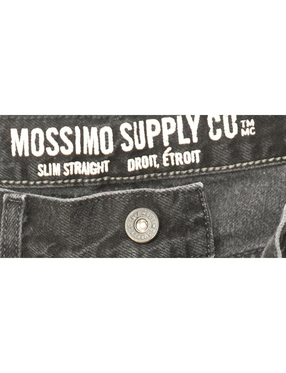 Zip Front Straight Fit Jeans - W32 L32